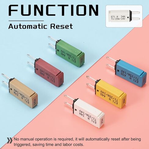 Dmiotech 2 Pack أوتوماتيكيًا تلقائيًا ، فتيل مصغر ، 14V DC 5A ATC/ATO Auto Circuit Breaker RESET RESES LOW PLEFT FUSES لـ CAR TRACK SUV BOAT POTARCELE in Kuwait