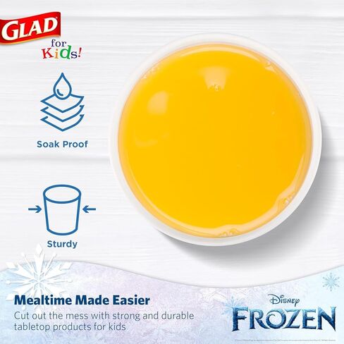 Glad for Kids Disney Frozen 9oz Paper Cups | Anna and Elsa Paper Cups, Kids Snack Cups | Kid-Friendly Paper Cups for Everyday Use, 9oz Paper Cups 24 Ct in Saudi Arabia