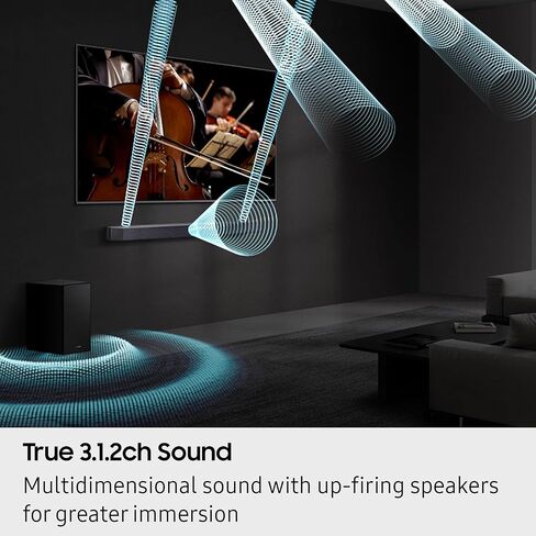 Samsung Q-Series Soundbar HW-Q600F 3.1.2ch with Wireless Subwoofer, Dolby Atmos/DTS Virtual:X, Q-Symphony, SpaceFit Sound Pro, Adaptive Sound, Game Mode Pro, Bluetooth, (2025 Model) in Kuwait