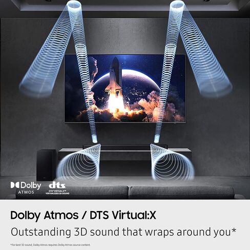 Samsung Q-Series Soundbar HW-Q600F 3.1.2ch with Wireless Subwoofer, Dolby Atmos/DTS Virtual:X, Q-Symphony, SpaceFit Sound Pro, Adaptive Sound, Game Mode Pro, Bluetooth, (2025 Model) in Kuwait