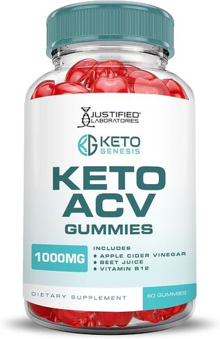 Justified Laboratories Keto Genesis Keto ACV Gummies Advanced Formula 1000MG Keto Genesis Keto Gummies Apple Cider Vinegar Formulated with Pomegranate Beet Juice Powder B12 Vegan Non GMO 60 Gummys in Kuwait
