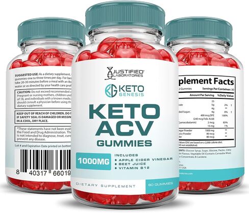 Justified Laboratories Keto Genesis Keto ACV Gummies Advanced Formula 1000MG Keto Genesis Keto Gummies Apple Cider Vinegar Formulated with Pomegranate Beet Juice Powder B12 Vegan Non GMO 60 Gummys in Kuwait