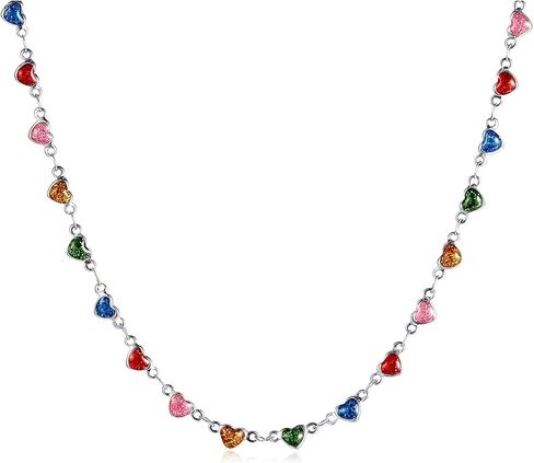 Small Heart Necklace for Women - 18K Gold/Silver/Colorful Plated Heart Choker Necklace - Cute Tiny Simple Minimalist Necklace Women's Dainty Layered Jewelry in Saudi Arabia