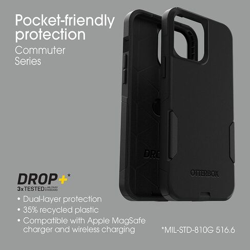 OtterBox iPhone 13 Pro Max & iPhone 12 Pro Max Commuter Series Case - BLACK, slim & tough, pocket-friendly, with port protection in Saudi Arabia