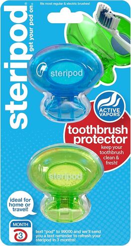 steripod Corded Electric ENE03-BRK Toothbrush Protector Dual Pack (Assorted Colors) in Kuwait
