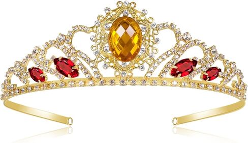 Princess Dress Up Accessories Tiara Crown Sparkle Gold Crown for Birthday Christmas Halloween Cosplay in Saudi Arabia
