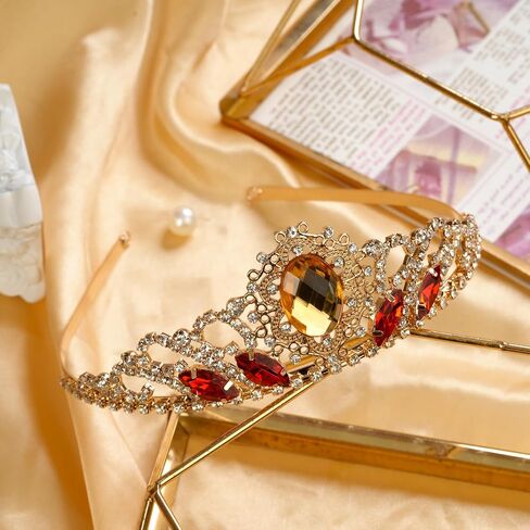 Princess Dress Up Accessories Tiara Crown Sparkle Gold Crown for Birthday Christmas Halloween Cosplay in Saudi Arabia