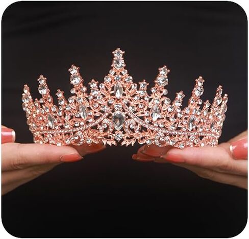 JWICOS Baroque Tiara and Crown for Women Vintage Wedding Headband Tiara Hair Accessories for Bride Birthday Prom Party Princess Tiaras and Crowns for Women in Saudi Arabia