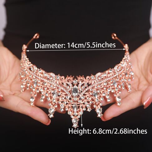 JWICOS Baroque Tiara and Crown for Women Vintage Wedding Headband Tiara Hair Accessories for Bride Birthday Prom Party Princess Tiaras and Crowns for Women in Saudi Arabia