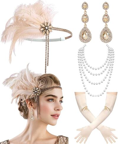 عشرينيات القرن العشرين ، إكسسوارات أزياء الأزياء Gatsby Roaring 20 للنساء للنساء in Kuwait