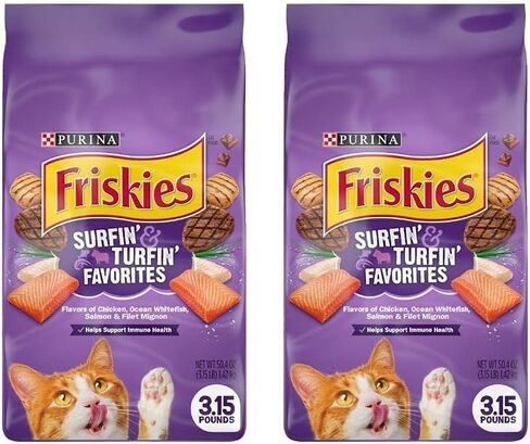 Purina Friskies Dry Cat Food, Seafood Sensations - (4) 3.15 lb. Bags in Kuwait