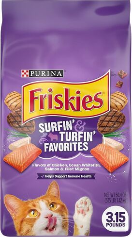 Purina Friskies Dry Cat Food, Seafood Sensations - (4) 3.15 lb. Bags in Kuwait