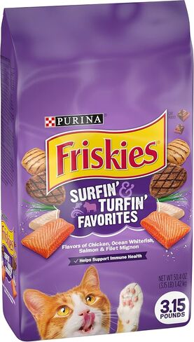 Purina Friskies Dry Cat Food, Seafood Sensations - (4) 3.15 lb. Bags in Kuwait