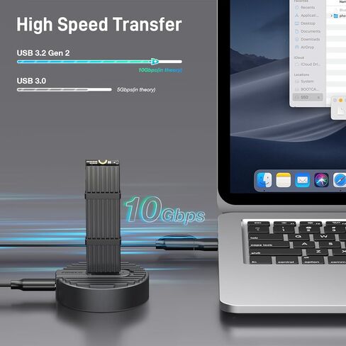 حاوية SSD خارجية FIDECO M.2 NVME، منفذ USB 3.1، محول Gen 2 مع معدل نقل 10 جيجابايت/ علبة قرص صلب USB C لـ M-Key & M+B Key NVME SSD 2230/2242 / 2260/2280، يدعم UASP in Kuwait