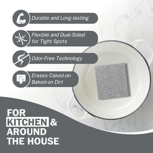 وسادات تنظيف شديدة التحمل فيري سكروبي من سكورا ستايل - للاواني والمقالي، تنظيف المطبخ، خالية من الروائح، مزدوجة الجوانب -- عدد 2 in Kuwait