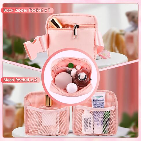 Personalized Mini Fanny Pack for Kids with Sunglasses & Cute Keychain, Small Initial Belt Crossbody Bag Purse for Teen Girls, Birthday Gifts for 3 4 5 6 7 8 9 10 Years Old Kid (A, Pink) in Saudi Arabia