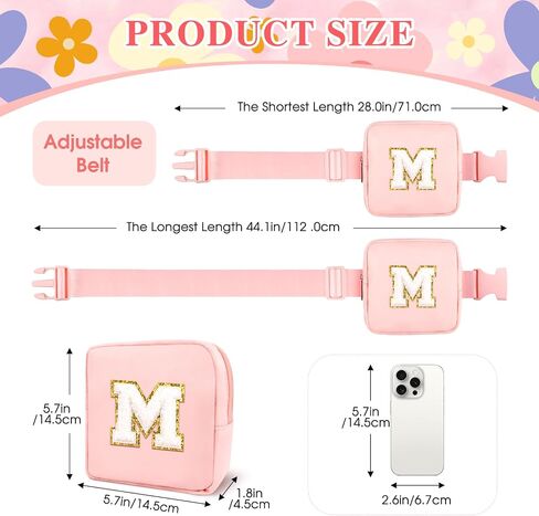 Personalized Mini Fanny Pack for Kids with Sunglasses & Cute Keychain, Small Initial Belt Crossbody Bag Purse for Teen Girls, Birthday Gifts for 3 4 5 6 7 8 9 10 Years Old Kid (A, Pink) in Saudi Arabia