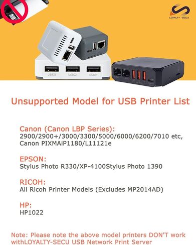 LOYALTY-SECU Wireless Print Server: Transform Your USB Printer into a WiFi Network Printer in Kuwait