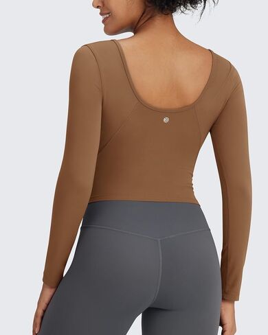 G4Free Barefeel Slim Forted Womens Long Sleeve Procout Tops Low Low Lown Athletic Yoga Exercise Terts Scoop Buck Base Base in Saudi Arabia