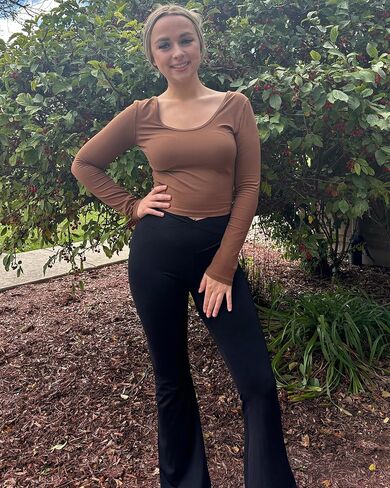 G4Free Barefeel Slim Forted Womens Long Sleeve Procout Tops Low Low Lown Athletic Yoga Exercise Terts Scoop Buck Base Base in Saudi Arabia