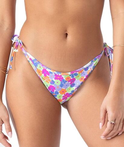 Roxy Women's Bikini Bottoms – UPF 50+, Quick-Dry, Stretch Fabric, Side Tie Checky Swimsuit Bottoms in Kuwait