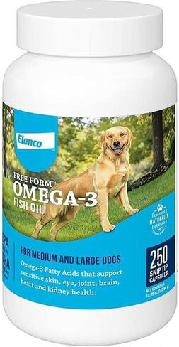 Free Form Snip Tips Omega-3 Fish Oil Liquid Supplement for Medium & Large Dogs, 60 Count in Kuwait