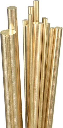 قضبان دائرية نحاسية من MECCANIXITY، قضيب نحاسي مستدير صلب مقاس 5/16 بوصة، قضيب نحاسي بطول 200 مم للانجراف اللكمات، عمود مختلف DIY نموذج حرفي لسيارات السفن، حزمة من 1 in Kuwait