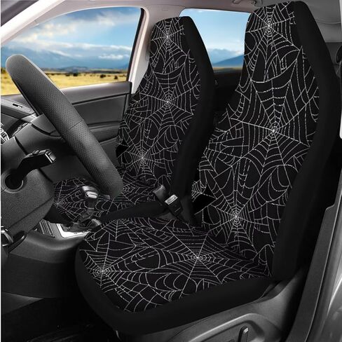 14 PCS Spider Web Car Coar Cover Cover Cover Cover Cover Cover Armrest Coushion Coushion Coushion Coushion Coushion Coushion Coushion Breat Bettector Belt مع سلسلة مفاتيح ، سيارات غير مهذبة سيارات SUV Turcks in Kuwait