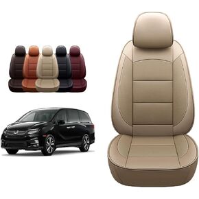 OASIS AUTO 2011-2017 Odyssey Custom Fit Leather/Leatherette Seat Cover Compatible with Honda Odyssey 2011 2012 2013 2014 2015 2016 2017 (2011-2017 Odyssey, BLACK)