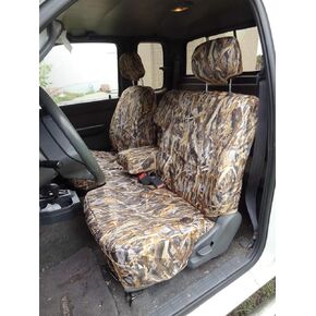 Durafit Seat Covers, Made to fit 1995-2000 Tacoma Front 60/40 Split Bench Seat with Integrated Armrest. Seat Base Has Shifter Cutout. Seat Covers in Waterproof Savanna Camo Endura.
