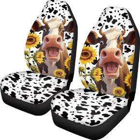 Cute Colorful Puppies Dog Paw Print Seat Covers for Cars Auto Car Accessories for Women Funny Front Seat Cover for Truck Sedan SUV Gift