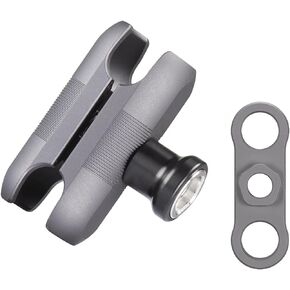 FANAUE Anti-Theft Double Socket Arm Compatible with RAM Mounts B Size Ball Head and Bike Motorcycle Phone Holder, Fits Industry All Standard 1" Ball Adapters, Made of Aluminum Alloy Length 2.4"