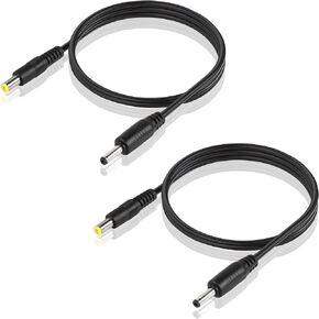 GINTOOYUN 2-PCS DC5521 to DC35135 Power Cord 24AWG DC 5.5mm x 2.1mm Male to DC 3.5mm x 1.35mm Male Security Camera Cable for Security Cameras, Mini Speakers, Small Fans, etc(3.2FT)