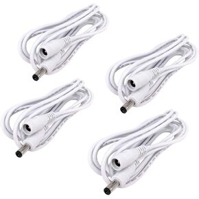 4pcs/pack2m/6.56ft White 5.5mm x 2.5mm DC Plug Extension Cable DC Extension Cable Cord with Male to Female 5.5mm x 2.5mm Connectors DC Power 12V 5.5mm x 2.5mm Barrel Male Plug Connector