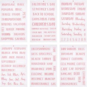 GORGECRAFT 1 Set 6 Sheets 117PCS Cash Envelope Label Sticker Pink Budget Blind Stickers Labels Vinyl Stickers for Budgeting Category A6 Budget Cash Binder Wallet Finance Planner Money Organizer