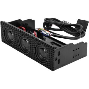 Zopsc 5.25in Front Panel USB PC Front Panel Speaker Stereo Surround Computer Case Builtin Mic Loudspeaker STW9005