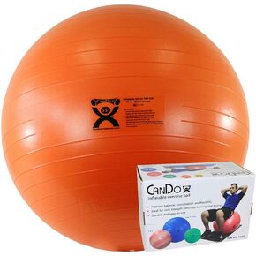 CanDo Abs Inflatable Ball, Orange, 21.7 Inch