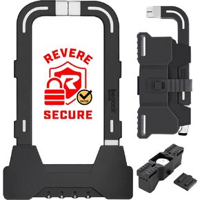Revere USA Compact Folding U Lock - Heavy Duty Hardened Steel Secure Bike Lock with Easy Mounting.