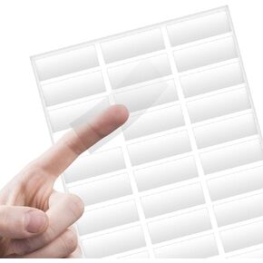 Glossy Crystal Clear Address Labels for Laser Printer, 1" X 2 5/8" Self Adhesive, 33 Labels per A4 Sheet Size Page, 10 Sheets Included, 330 Labels, Transparent Printable Rectangle Mail Shipping Labels