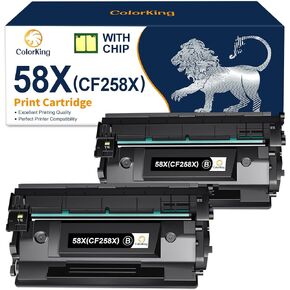 ColorKing Compatible Toner Cartridge Replacement for HP 58X CF258X 58A CF258A for Laserjet Pro MFP M428fdw M428fdn M428dw Pro M404n M404dn M404dw M428 M404 M406dn M430f Printer (Black, 2-Pack)