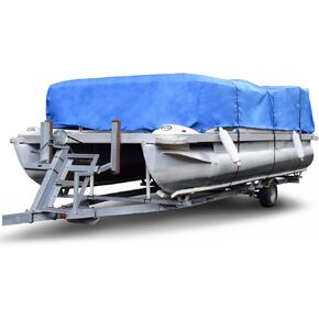Budge P-1200-2 1200 Denier Pontoon Cover Blue Size PT3: 20' to 24' Long Waterproof, Heavy Duty, UV Resistant