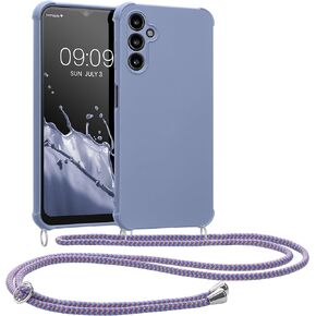 kwmobile Crossbody Case Compatible with Samsung Galaxy A14 5G Case - TPU Silicone Cover with Strap - Black