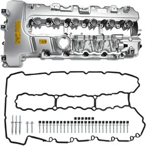 WATERWICH Aluminium Valve Cover kit Compatible with BMW N54 335xi 335i 535i 135i Z4 740i 740Li 335is L6 3.0L Replacement for 11127565284