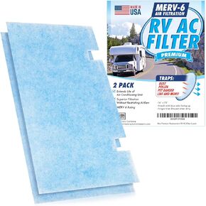Mission Automotive 2-Pack MERV 6 Rated RV AC Filter replacement for Dometic Duo Therm Air Conditioner-Filters 3313107.103/3105012.003 - Made in USA - Camper AC Filter for Cleaner Air