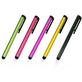 5 عبوات من القلم المعدني العالمي الصغير الذي يعمل باللمس للهواتف المحمولة والهواتف الذكية والكمبيوتر اللوحي iPad iPhone (متعدد الألوان - 5 قطع) in Kuwait