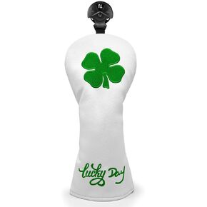 Montela Golf Club Covers Lucky Clover Golf Driver Covers Fairway Wood Head Cover Hybrid Headcover Leather 3 Wood Headcovers Golf Head Covers for Scotty Cameron Taylormade Titleist Odyssey