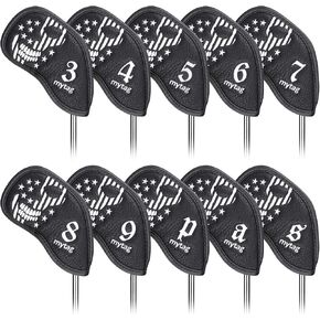 غطاء رأس Mytag Golf Skull Skeleton Head Cover لنادي الجولف من الجلد الأسود، مجموعة أغطية رأس تناسب السائق Fairway Wood Hybrid Utility Putter Iron Wedge Headcover in Kuwait