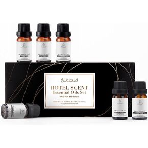 JCLOUD Hotel Collection Diffuser Oils Set | Luxury Hotel Inspired Essential Oils for Diffuser for Home, Pure Aromatherapy Diffuser Oil Set, Home Luxury & Hotel Scents for Diffuser - 6x10mL