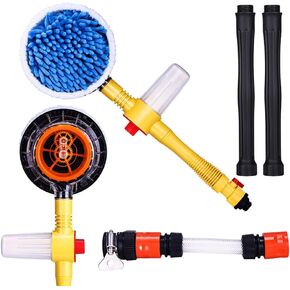 Car Rotating Brush Vehicle Care Wash Brush Round Water Cleaning Brush Spin Car Mop Brush for Auto Trucks Motorcycles