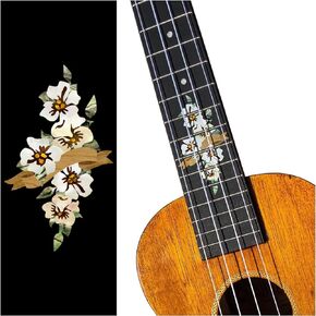 Jockomo Around 10 Frets Hibiscus Concert Position Mark Perfect for Ukulele Inlay Sticker
